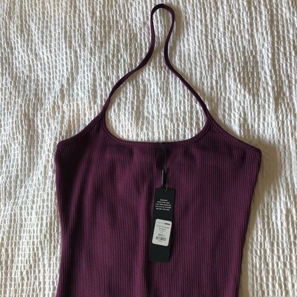 FASHION NOVA - Amari Snatched Jumpsuit Plum Color Size L. N.W.T. $ 20.00 - Picture 2 of 7
